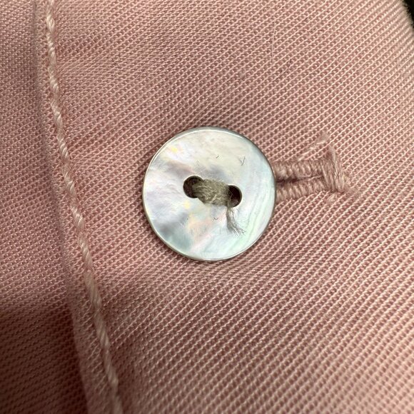 EUC Women's J. JILL Long Sleeve Pink Lace Up Shell Button Top | Size L - Picture 4 of 9